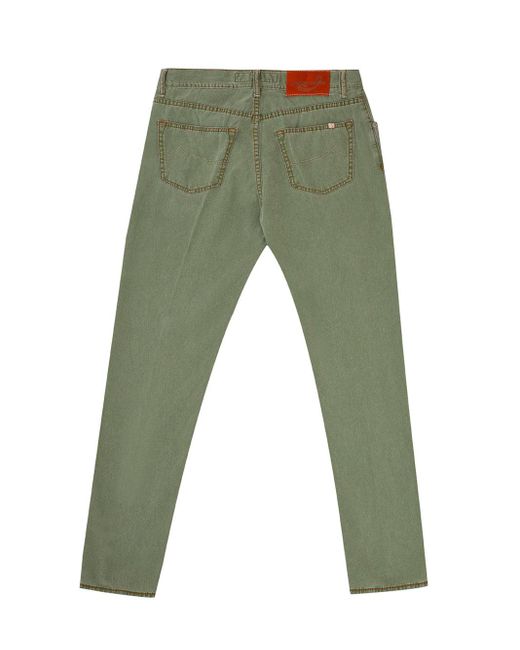 Jacob Cohen Green Elegant Washed Regular Fit Jeans for men