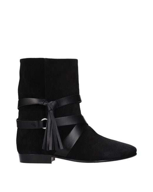 Isabel Marant Black Rejen Ankle Boots Suede