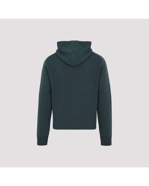 Bottega Veneta Blue Inkwell Green Wool Hoodie for men