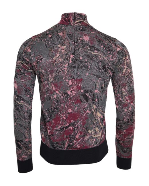 Dolce & Gabbana Blue Graphic Turtle Neck Sweater for men