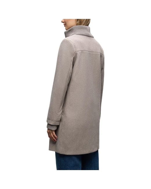 Street One Natural Gray Polyester Coat