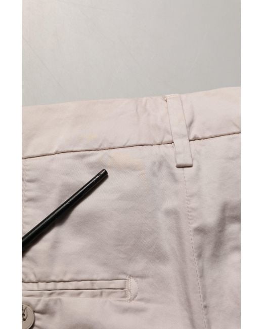 Dondup Natural Beige Low Waist Tapered Cropped Trousers Pants