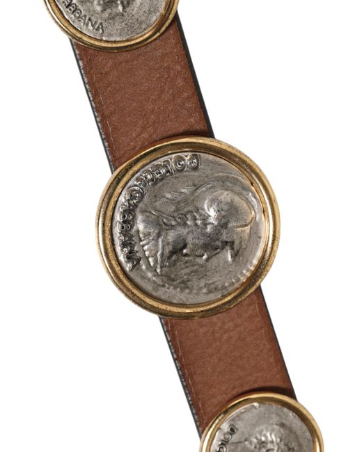 Dolce & Gabbana Coin Detail Leather Belt in Brown for Men | Lyst display picture 1
