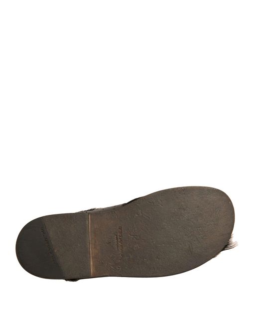 Dolce & Gabbana Black Gazelle Hair Leather Flats Sandals Shoes for men