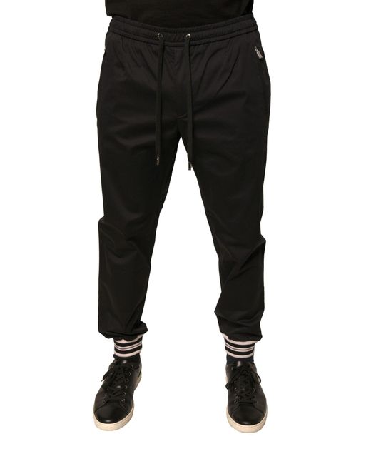 Dolce & Gabbana Black Cotton Stretch Jogger Sweatpants Pants for men