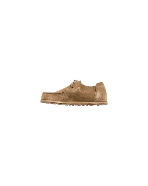 Birkenstock Natural Gray Suede Leather Lace