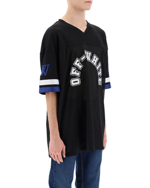 Off-White c/o Virgil Abloh Black Off White Football T Shirt With Patches for men