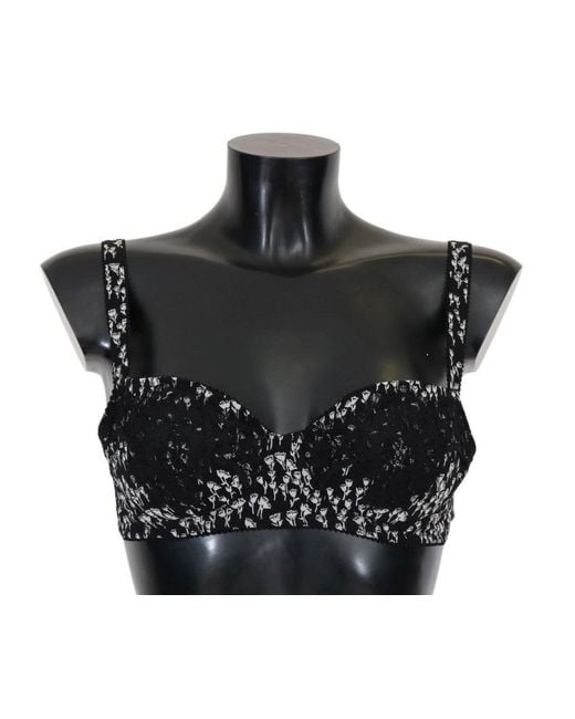 Dolce & Gabbana Black Silk Lace Stretch Underwear Bra