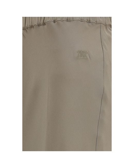 Max Mara Natural Beige Silk Long Skirt