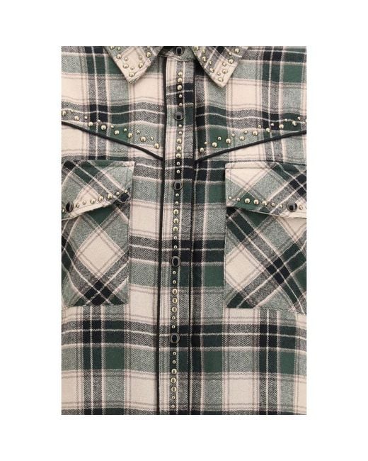 P.A.R.O.S.H. Gray Bicolor Cotton Pattern Shirt