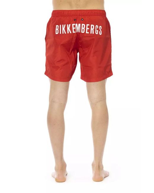 Bikkembergs Red Vibrant Degradé Swim Shorts For for men