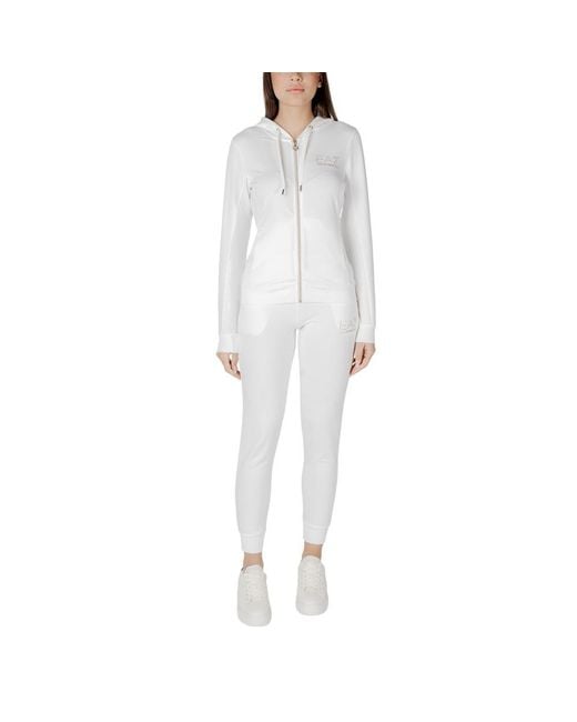 EA7 White Cream Polyester Tracksuit
