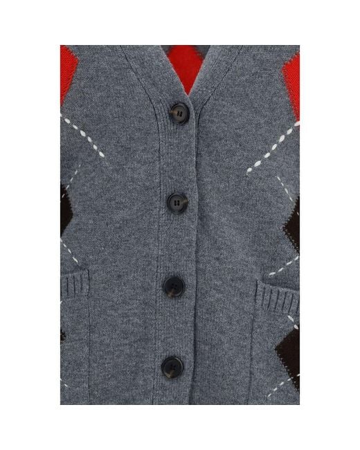 Pinko Gray Wool Oves Aries Cardigan