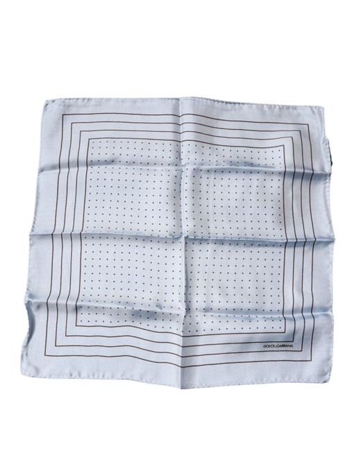 Dolce & Gabbana Blue Sky Polka Dots Square Handkerchief Scarf for men