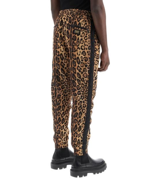 Dolce & Gabbana Multicolor Leopard Print Nylon jogger Pants For for men