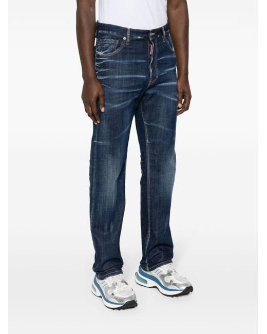 DSquared² Blue Mid-Rise Skinny Jeans for men