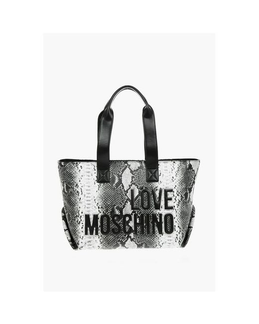 Moschino Black And White Polyethylene Shoulder Bag