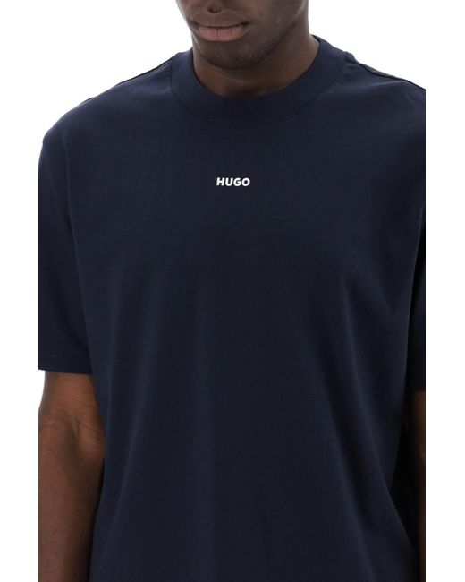 HUGO Blue Dapolino Crew Neck T Shirt for men
