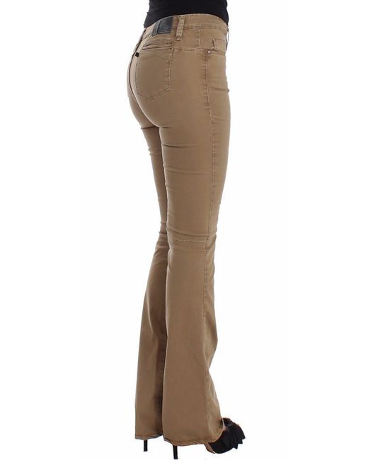 CoSTUME NATIONAL Multicolor Beige Straight Leg Denim Pants Stretch Jeans