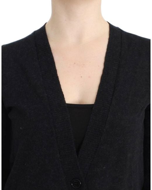 CoSTUME NATIONAL Black Gray Wool Alpaca Cardigan