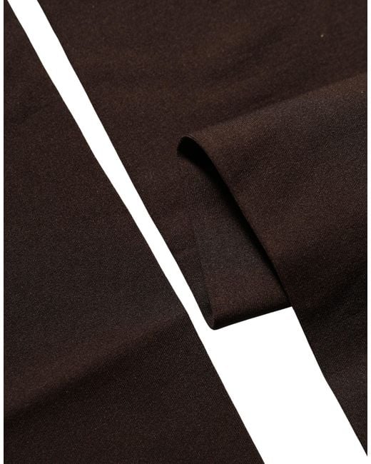 Dolce & Gabbana Black Brown Nylon Over Calf Long Accessory Socks