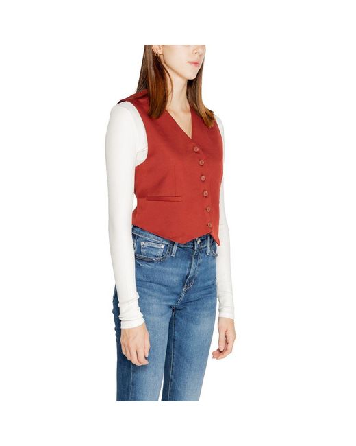 Vero Moda Red Polyester Vest