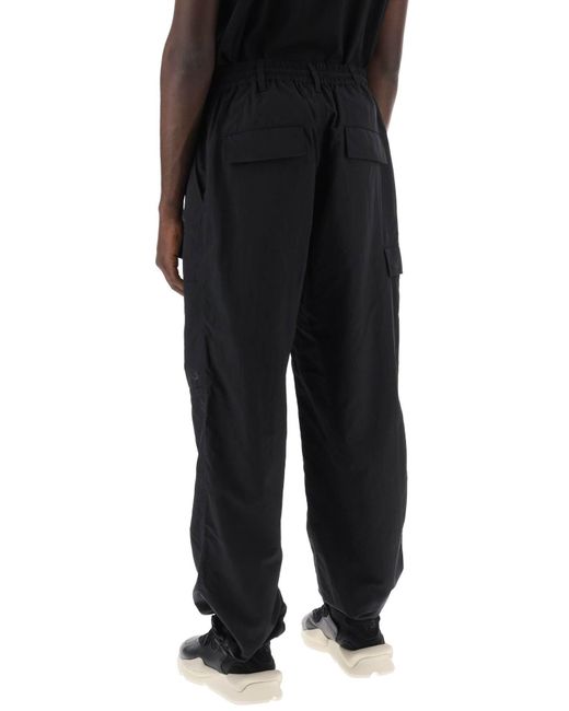 Y-3 Black Crinkle Nylon Pants for men