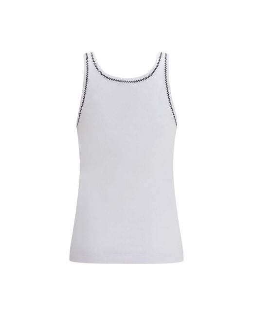 Pinko White Cotton Tank Tops