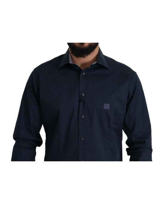 Roberto Cavalli Blue Elegance Cotton Dress Shirt for men