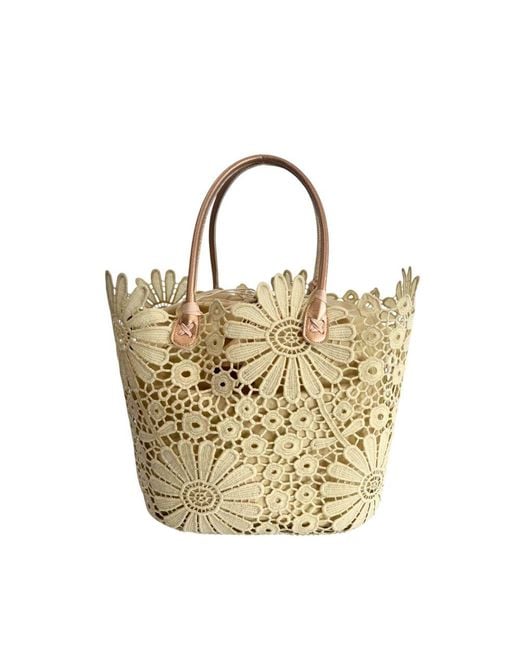Baldinini Metallic Beige Pu Handbag