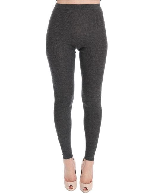 Dolce & Gabbana Black Chic High Waist Cashmere Tights Pants