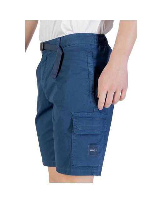Boss Blue Cotton Bermuda for men