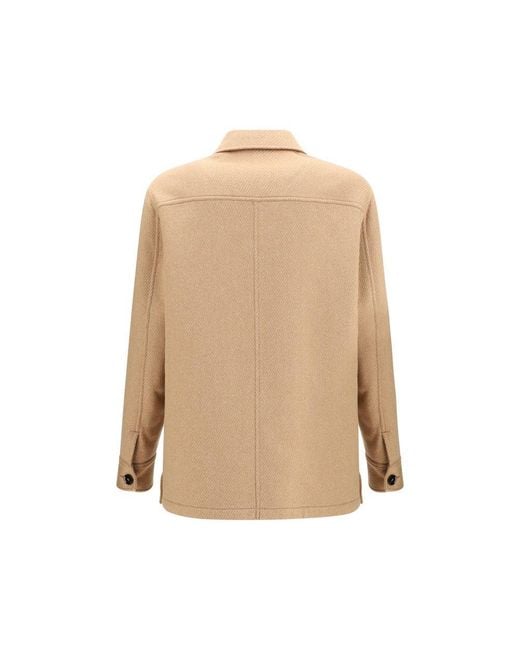 Brioni Natural Beige Cashmere Leather Jacket for men
