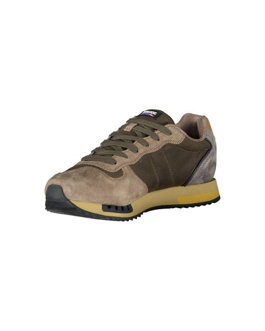 Blauer Brown Green Leather Men Sneaker for men
