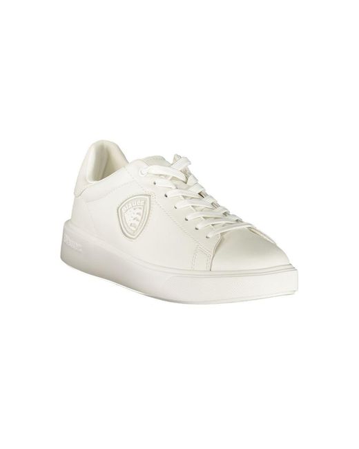 Blauer White Polyurethane Men's Sneaker for men