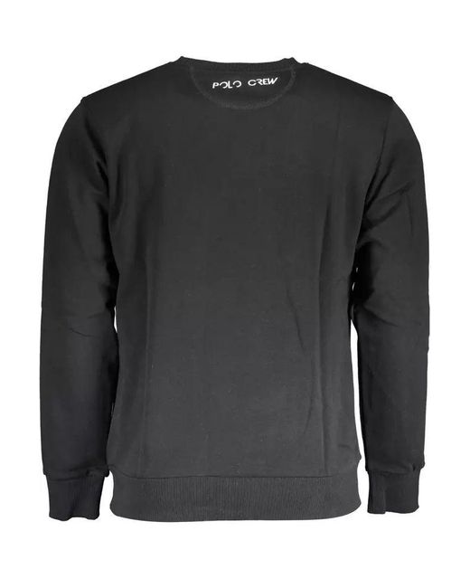 La Martina Black Cotton Sweater for men
