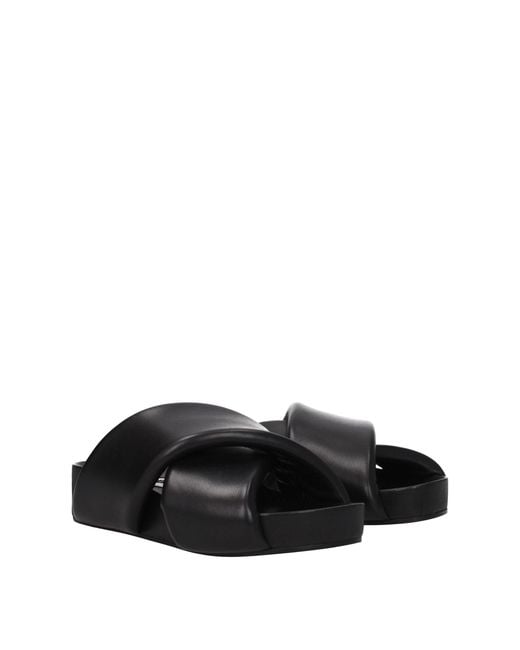 Jil Sander Black Platform Cross Strap Sandals