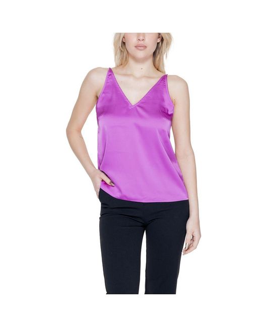 VILA CLOTHES Purple Pink Polyester Top