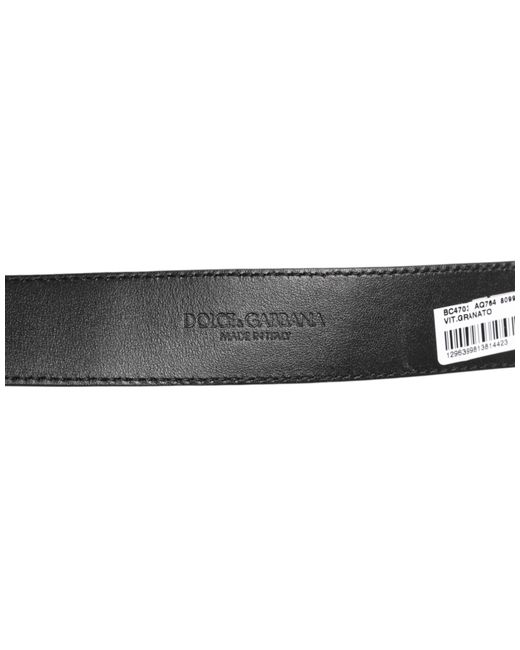 Dolce & Gabbana Black Leather Belt Buckle for men