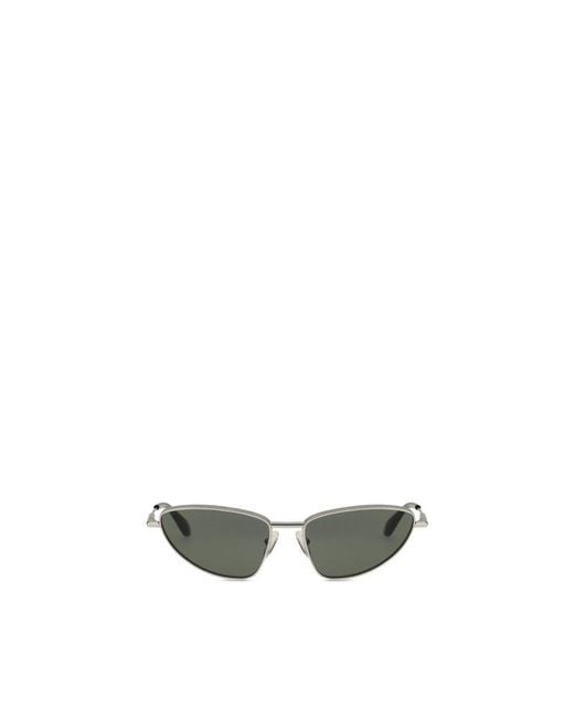 McQueen Green Silver Metal Sunglasses