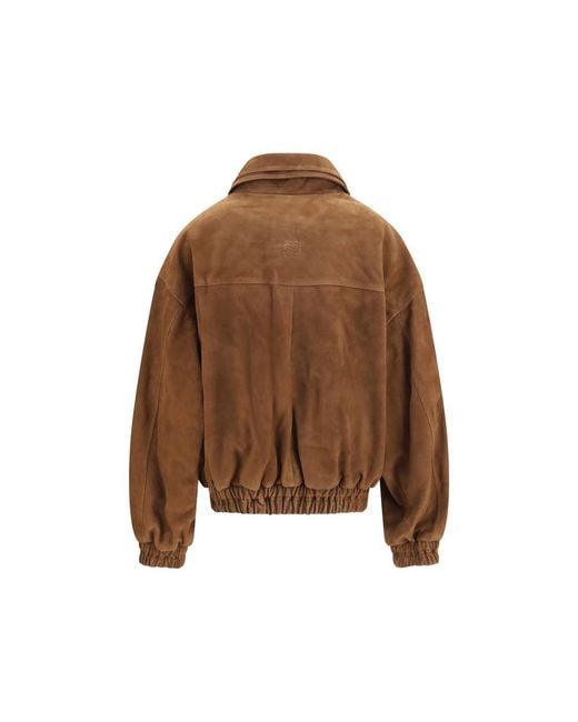 Magda Butrym Brown Suede Leather Bomber