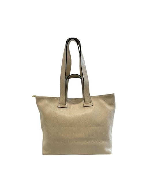 Baldinini Gray Beige Leather Shoulder Bag
