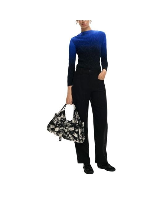 Desigual Black Viscose Casual Pants