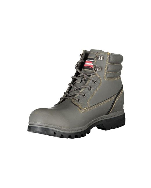 Carrera Gray Chic Lace-Up Boots With Contrast Details for men