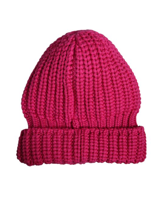 Dolce & Gabbana Red Solid Wool Knitted Winter Beanie Hat for men