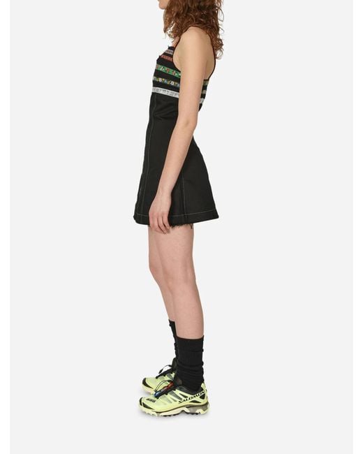 Cormio Black Short Denim Dress With Front Zipper