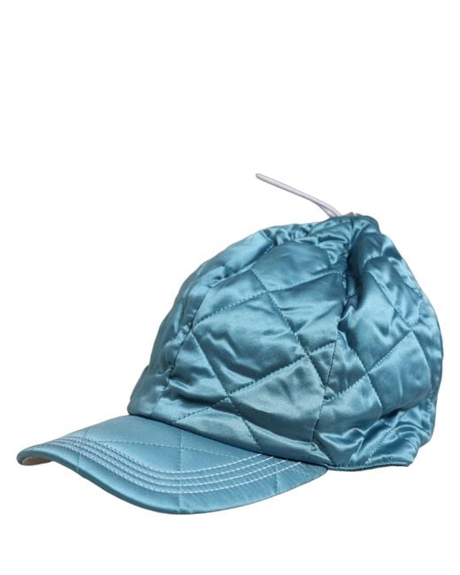 Dolce & Gabbana Blue Men Teal Polyester Quilted Baseball Cap Hat for men