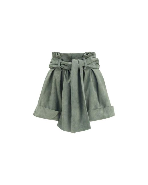 Balmain Green High-Waisted Shorts