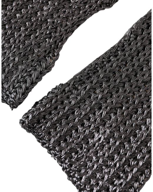 Dolce & Gabbana Black Viscose Knitted Finger Less Gloves