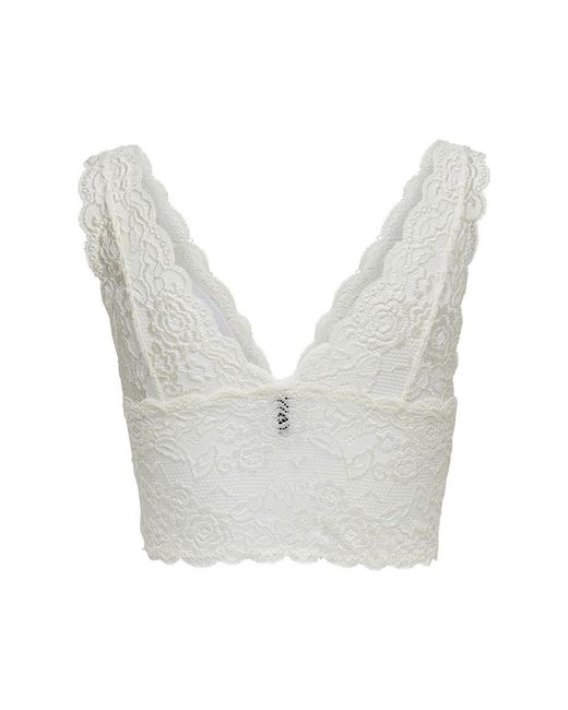 ONLY White Polyester Bra